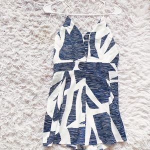 White and Blue Lola Shoetique Romper